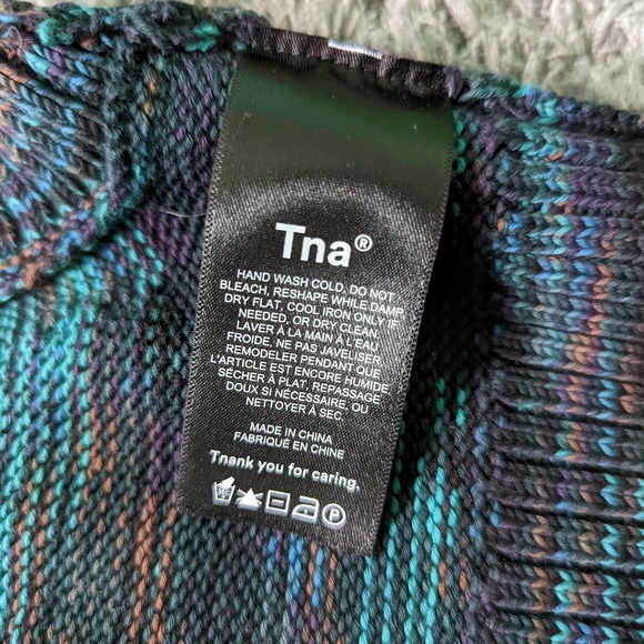 Aritzia TNA Marcy Crop Vest in Space Dye Midnight Blue XS - Picture 5 of 6